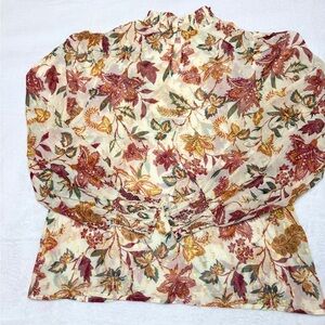 Flying Tomatoes size M Mesh Light Floral Print Women's Top